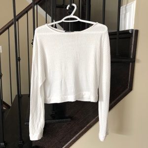 White Cropped Long Sleeve